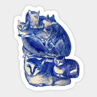 Blue cats Sticker